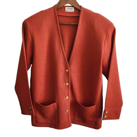 ST. Croix Knits Men's Vintage Grandpa Merino Wool Sweater Cardigan Size Medium - Picture 1 of 6